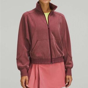 Lululemon Brushed Softstreme Funnel-Neck Zip Up - Red Merlot